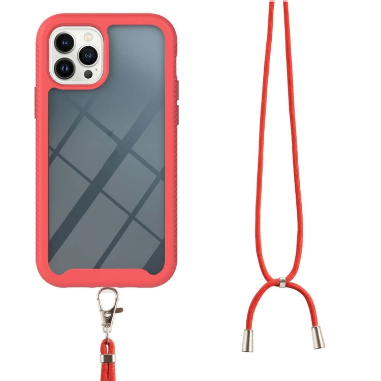 For iPhone 13 Pro Starry Sky Solid Color Series Shockproof PC + TPU Protective Case with Neck Strap (Red) - iPhone 13 Pro Cases by buy2fix | Online Shopping UK | buy2fix