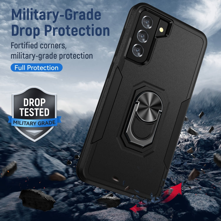 For Samsung Galay S21 5G Pioneer Armor Heavy Duty PC + TPU Shockproof Case with Holder(Black) - Galaxy S21 5G Cases by buy2fix | Online Shopping UK | buy2fix