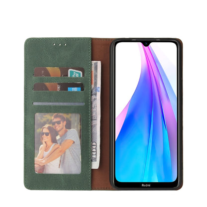 For Xiaomi Redmi Note 8T Simple Suction Closure Horizontal Flip Leather Case with Holder & Card Slot & Wallet(Green) - Xiaomi Cases by buy2fix | Online Shopping UK | buy2fix