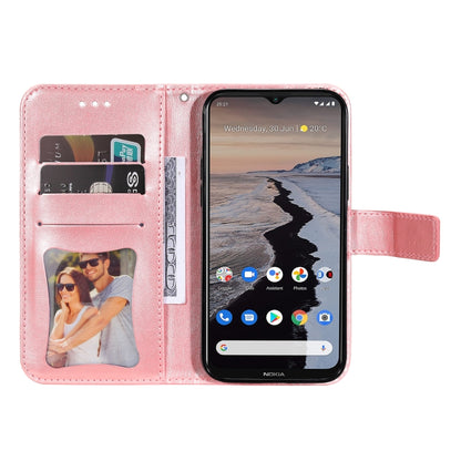 For Nokia G10 / G20 / 6.3 7-petal Flowers Embossing Pattern Horizontal Flip PU Leather Case with Holder & Card Slots & Wallet & Photo Frame(Rose Gold) - Nokia Cases by buy2fix | Online Shopping UK | buy2fix