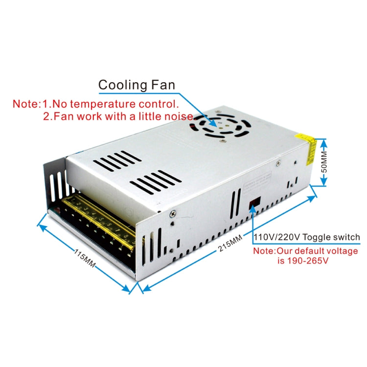 S-400-60 DC60V 6.7A 400W Light Bar Regulated Switching Power Supply LED Transformer, Size: 215 x 115 x 50mm - Power Supplies by buy2fix | Online Shopping UK | buy2fix