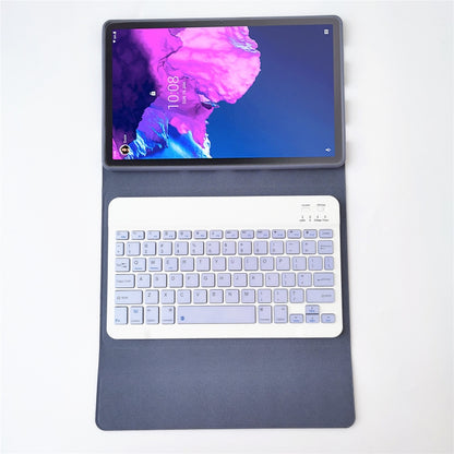 For Lenovo Pad Tab P11 11 inch TB-J606F LX110 Solid Color Detachable Square Keycap Bluetooth Keyboard Leather Tablet Case with Stand(Purple) - Lenovo Keyboard by buy2fix | Online Shopping UK | buy2fix