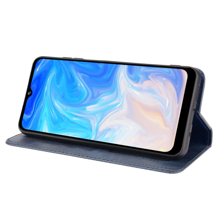 For Doogee N40 Pro Magnetic Buckle Retro Pattern Horizontal Flip Leather Case with Holder & Card Slot & Wallet(Blue) - More Brand by buy2fix | Online Shopping UK | buy2fix