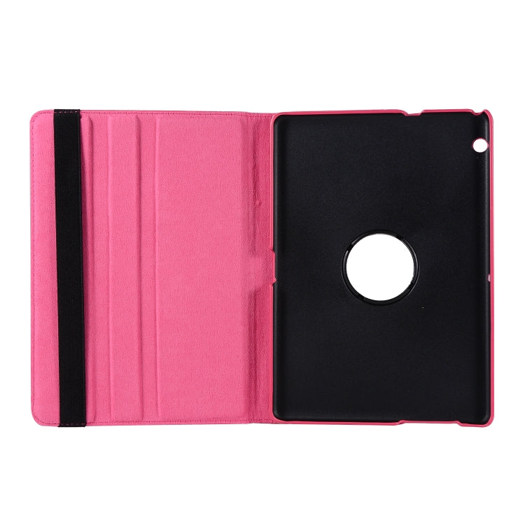 For Huawei MediaPad T3 10 Litchi Texture Horizontal Flip 360 Degrees Rotation Leather Case with Holder(Rose Red) - Huawei by buy2fix | Online Shopping UK | buy2fix