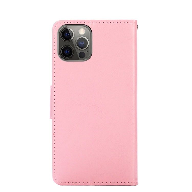 For iPhone 12 / 12 Pro Crystal Texture Horizontal Flip Leather Case with Holder & Card Slots & Wallet(Pink) - iPhone 12 / 12 Pro Cases by buy2fix | Online Shopping UK | buy2fix