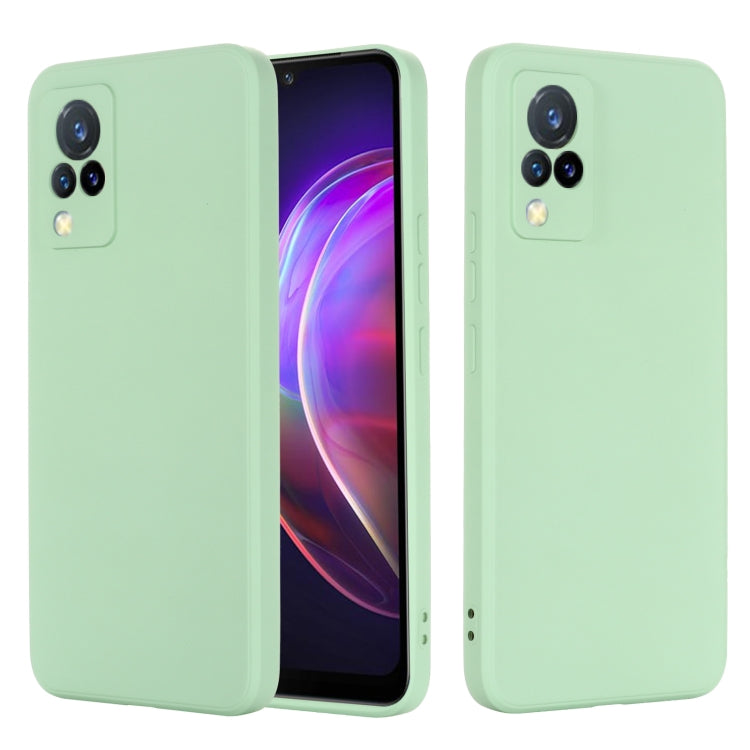 For vivo V21 5G / 4G Solid Color Liquid Silicone Shockproof Full Coverage Protective Case(Green) - vivo Cases by buy2fix | Online Shopping UK | buy2fix