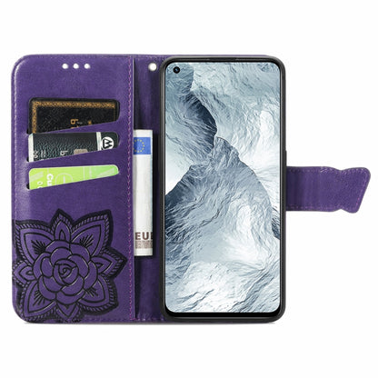 For OPPO Realme GT Master Butterfly Love Flower Embossed Horizontal Flip Leather Case with Holder & Card Slots & Wallet & Lanyard(Dark Purple) - Realme Cases by buy2fix | Online Shopping UK | buy2fix