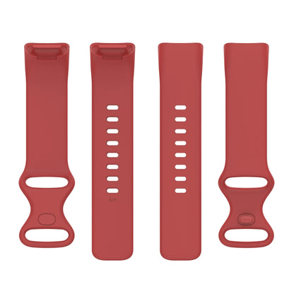For Fitbit Charge 5 Silicone Watch Band, Size:S(Official Red) - Watch Bands by buy2fix | Online Shopping UK | buy2fix