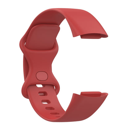 For Fitbit Charge 5 Silicone Watch Band, Size:S(Official Red) - Watch Bands by buy2fix | Online Shopping UK | buy2fix