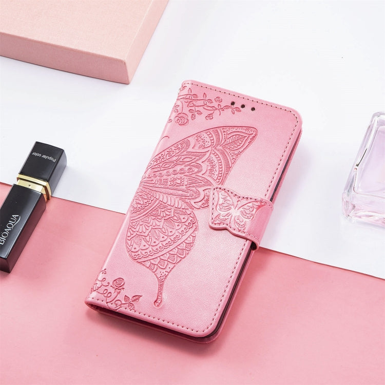 For DOOGEE N40 Pro Butterfly Love Flowers Embossed Horizontal Flip Leather Case with Holder & Card Slots & Wallet & Lanyard(Pink) - More Brand by buy2fix | Online Shopping UK | buy2fix