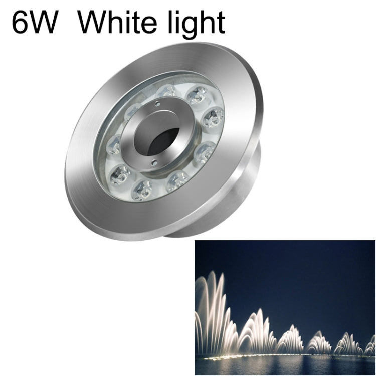 6W Landscape Ring LED Stainless Steel Underwater Fountain Light(White Light) - Underwater Lights by buy2fix | Online Shopping UK | buy2fix