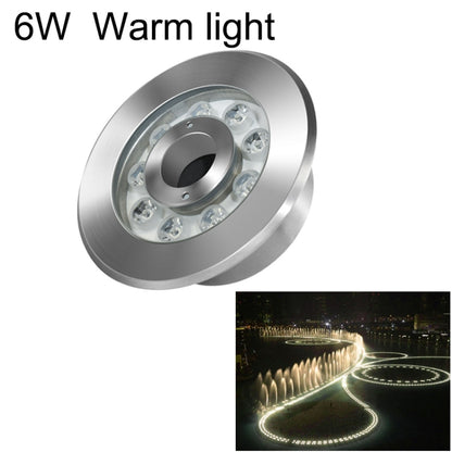 6W Landscape Ring LED Stainless Steel Underwater Fountain Light(Warm Light) - Underwater Lights by buy2fix | Online Shopping UK | buy2fix