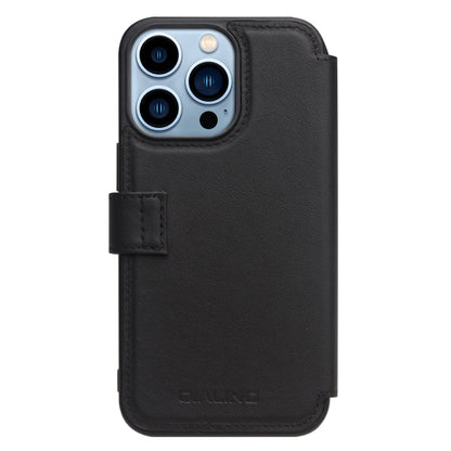 For iPhone 13 Pro QIALINO Magnetic Buckle Phone Leather Case with Card Slot (Black) - iPhone 13 Pro Cases by QIALINO | Online Shopping UK | buy2fix