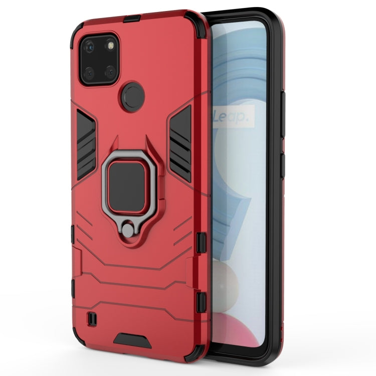 For OPPO Realme C21Y Shockproof PC + TPU Protective Case with Magnetic Ring Holder(Red) - Realme Cases by buy2fix | Online Shopping UK | buy2fix