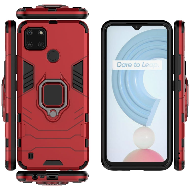 For OPPO Realme C21Y Shockproof PC + TPU Protective Case with Magnetic Ring Holder(Red) - Realme Cases by buy2fix | Online Shopping UK | buy2fix