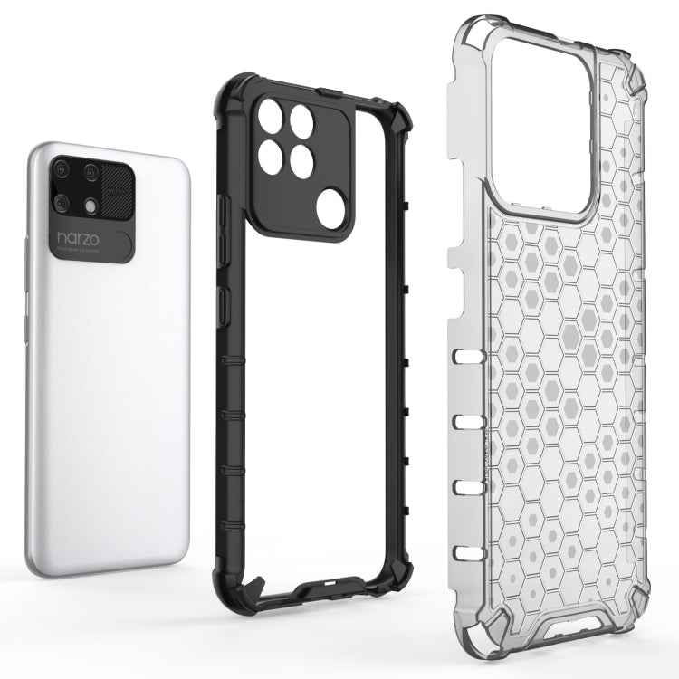 For OPPO Realme Narzo 50A Honeycomb PC + TPU Phone Case(Black) - Realme Cases by buy2fix | Online Shopping UK | buy2fix