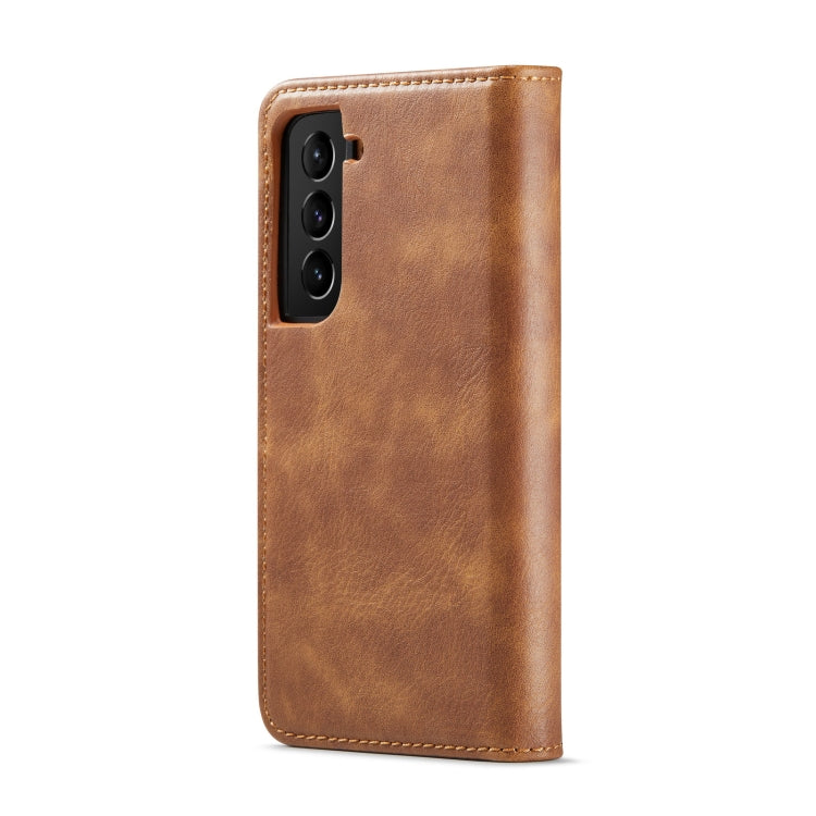 For Samsung Galaxy S22+ 5G DG.MING Crazy Horse Texture Detachable Magnetic Leather Phone Case(Brown) - Galaxy S22+ 5G Cases by DG.MING | Online Shopping UK | buy2fix