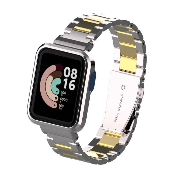 For Xiaomi Mi Watch Lite / Redmi Watch Three-Bead Metal Watchband(Silver+Gold) - Watch Bands by buy2fix | Online Shopping UK | buy2fix