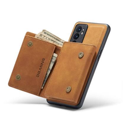 For OnePlus 9RT 5G DG.MING M1 Series 3-Fold Multi Card Wallet Back Cover Leather Phone Case(Brown) - OnePlus Cases by DG.MING | Online Shopping UK | buy2fix