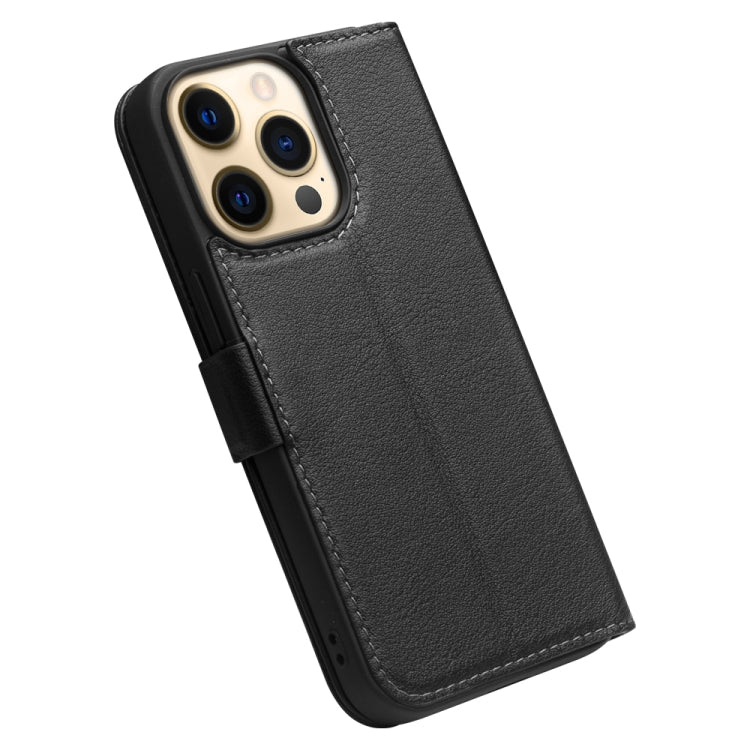 For iPhone 13 Pro QIALINO Magnetic Buckle Leather Phone Case (Black) - iPhone 13 Pro Cases by QIALINO | Online Shopping UK | buy2fix