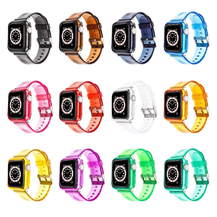 Jelly Watch Band + Case For Apple Watch Ultra 49mm&Watch Ultra 2 49mm / Series 9&8&7 45mm / SE 3&SE 2&6&SE&5&4 44mm / 3&2&1 42mm(Black) - Watch Bands by buy2fix | Online Shopping UK | buy2fix