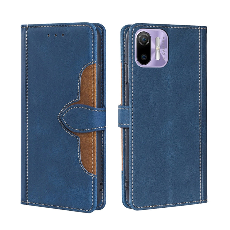 For Ulefone Note 6 / 6P Skin Feel Straw Hat Magnetic Buckle Leather Phone Case(Blue) - Ulefone Cases by buy2fix | Online Shopping UK | buy2fix