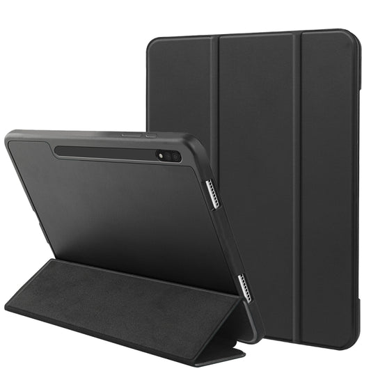 For Samsung Galaxy Tab S8+ / X800 3-folding Honeycomb TPU Smart Leather Tablet Case(Black) - Tab S7+ T970 / T976B by buy2fix | Online Shopping UK | buy2fix