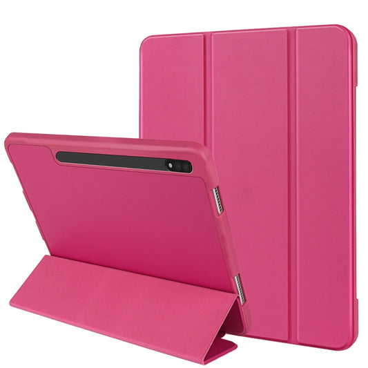 For Samsung Galaxy Tab S8+ / X800 3-folding Honeycomb TPU Smart Leather Tablet Case(Rose Red) - Tab S7+ T970 / T976B by buy2fix | Online Shopping UK | buy2fix