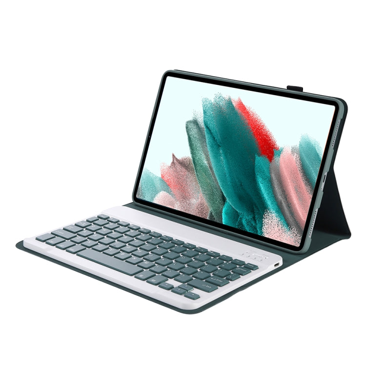 A08 Candy Color Ultra Thin Bluetooth Keyboard Leather Case For Samsung Galaxy Tab A8 10.5 2021 SM-X200 / SM-X205(Dark Green) - Samsung Keyboard by buy2fix | Online Shopping UK | buy2fix