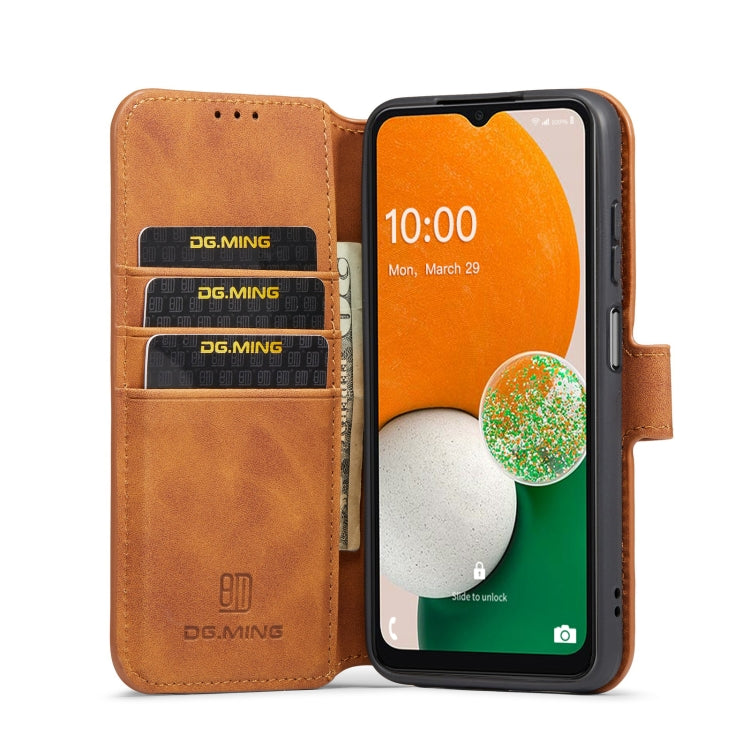 For Samsung Galaxy A13 4G DG.MING Retro Oil Edge Flip Leather Phone Case(Brown) - Galaxy Phone Cases by DG.MING | Online Shopping UK | buy2fix