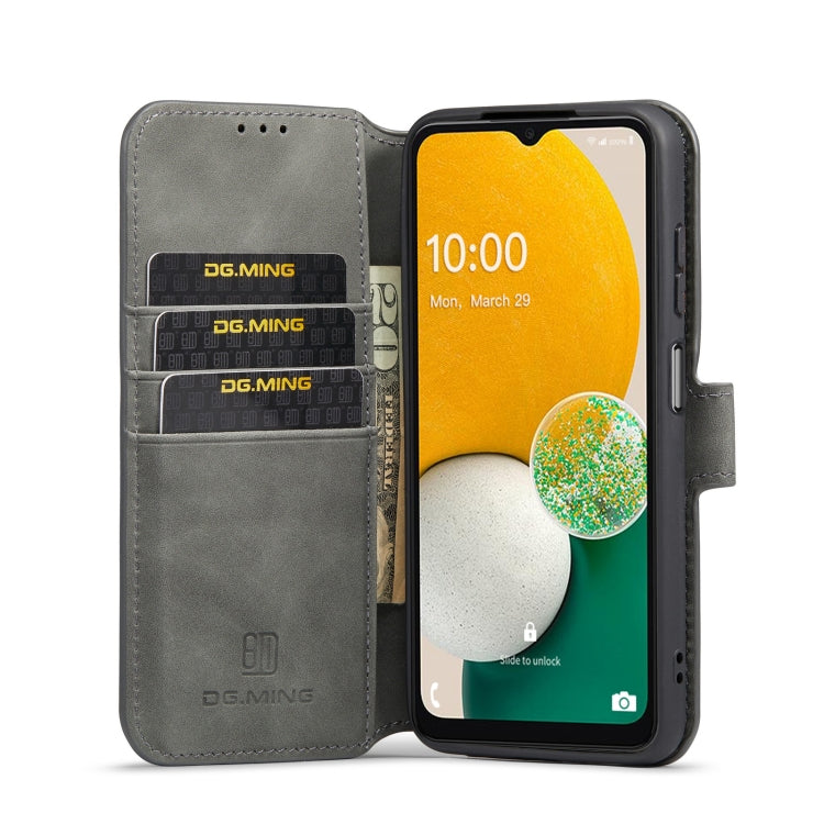 For Samsung Galaxy A13 5G DG.MING Retro Oil Edge Flip Leather Phone Case(Grey) - Galaxy Phone Cases by DG.MING | Online Shopping UK | buy2fix