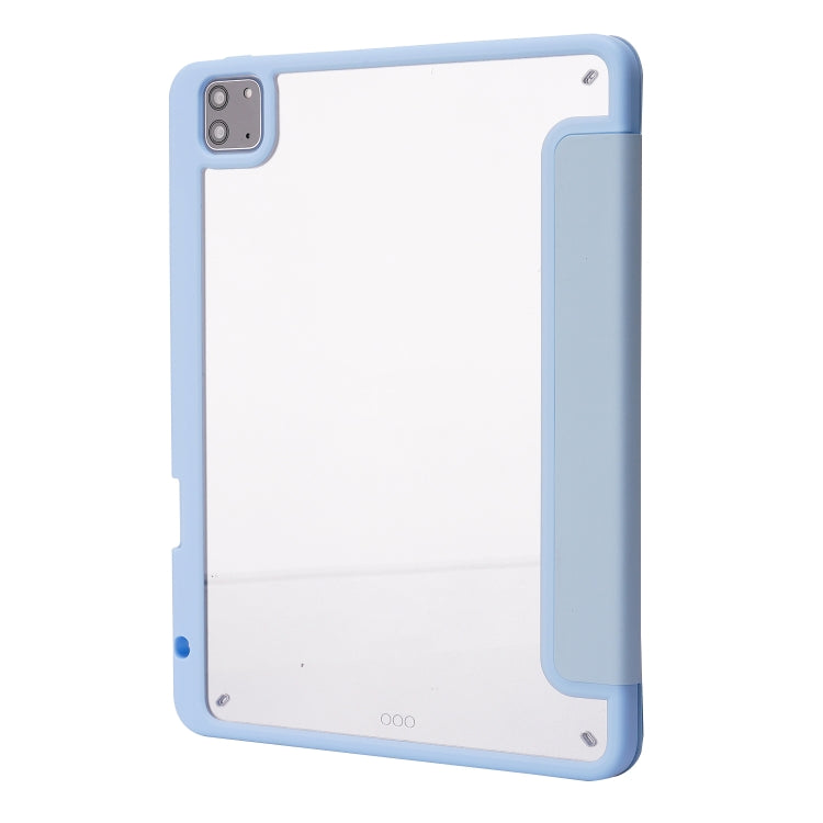 For iPad Air 13 2024 / iPad Pro 12.9 2022 / 2021 / 2020 / 2018 Deformation Transparent Acrylic Leather Tablet Case(Light Blue) - iPad Pro 12.9 (2022/2021) Cases by buy2fix | Online Shopping UK | buy2fix