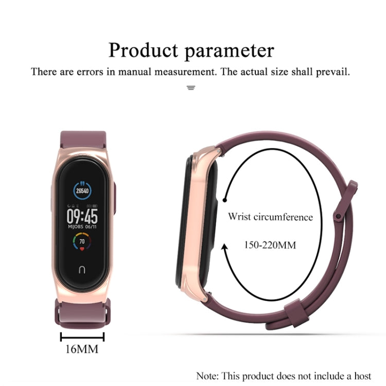 For Xiaomi Mi Band 3/4/5/6 Mijobs CS Silicone Waterproof Watch Band(Midnight Blue+Silver) - Watch Bands by MIJOBS | Online Shopping UK | buy2fix