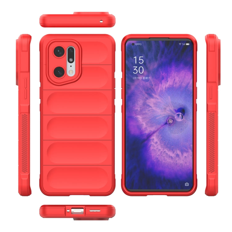 For OPPO Find X5 Pro Magic Shield TPU + Flannel Phone Case(Black) - OPPO Cases by buy2fix | Online Shopping UK | buy2fix