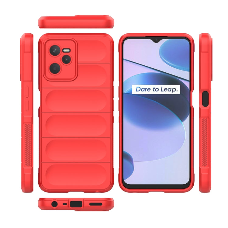 For OPPO Realme C35 Magic Shield TPU + Flannel Phone Case(Light Blue) - Realme Cases by buy2fix | Online Shopping UK | buy2fix