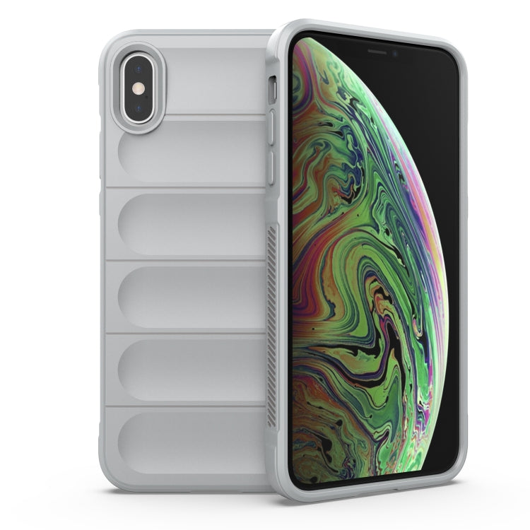 For iPhone XS Max Magic Shield TPU + Flannel Phone Case(Grey) - More iPhone Cases by buy2fix | Online Shopping UK | buy2fix