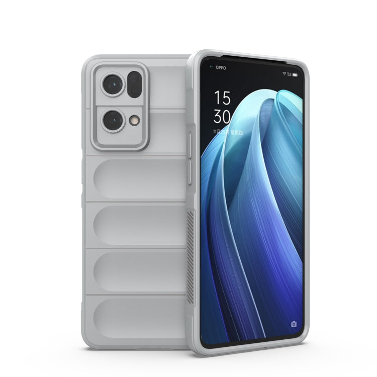 For OPPO Reno7 Pro 5G Magic Shield TPU + Flannel Phone Case(Grey) - OPPO Cases by buy2fix | Online Shopping UK | buy2fix