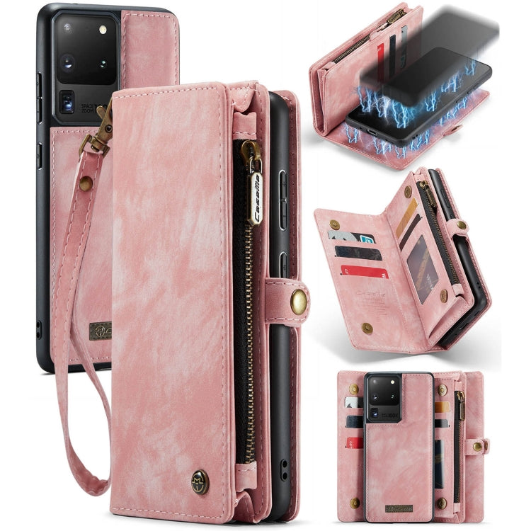 For Samsung Galaxy S20 Plus CaseMe Detachable Multifunctional Horizontal Flip Leather Case, with Card Slot & Holder & Zipper Wallet & Photo Frame (Pink) - Galaxy Phone Cases by CaseMe | Online Shopping UK | buy2fix