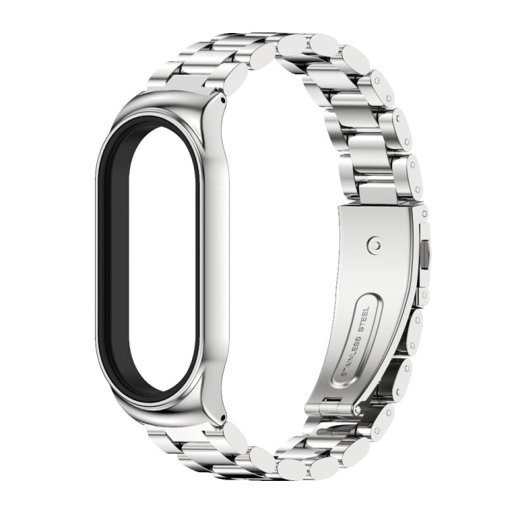 For Xiaomi Mi Band 7 / 7 NFC MIJOBS CS Three-Bead Metal Stainless Steel Watch Band(Silver) - Watch Bands by MIJOBS | Online Shopping UK | buy2fix