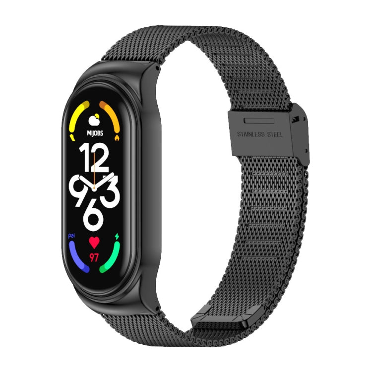 For Xiaomi Mi Band 7 / 7 NFC MIJOBS CS Milan Buckle Metal Watch Band(Black) - Watch Bands by MIJOBS | Online Shopping UK | buy2fix