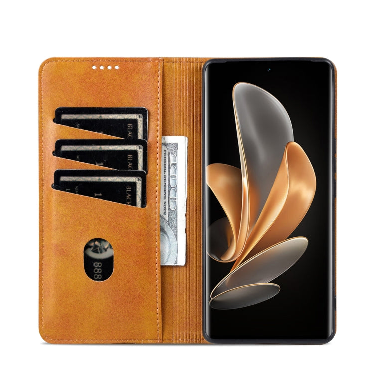 For vivo X100 Ultra AZNS Magnetic Calf Texture Leather Phone Case(Light Brown) - vivo Cases by AZNS | Online Shopping UK | buy2fix