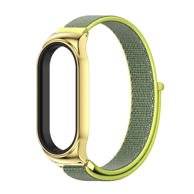 For Xiaomi Mi Band 7 / 7 NFC MIJOBS CS Stainless Steel Case Nylon Watch Band(Yellow) - Watch Bands by MIJOBS | Online Shopping UK | buy2fix