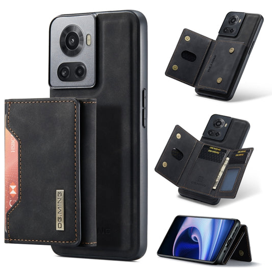 For OnePlus Ace/10R DG.MING M2 Series 3-Fold Multi Card Bag Phone Case(Black) - OnePlus Cases by DG.MING | Online Shopping UK | buy2fix