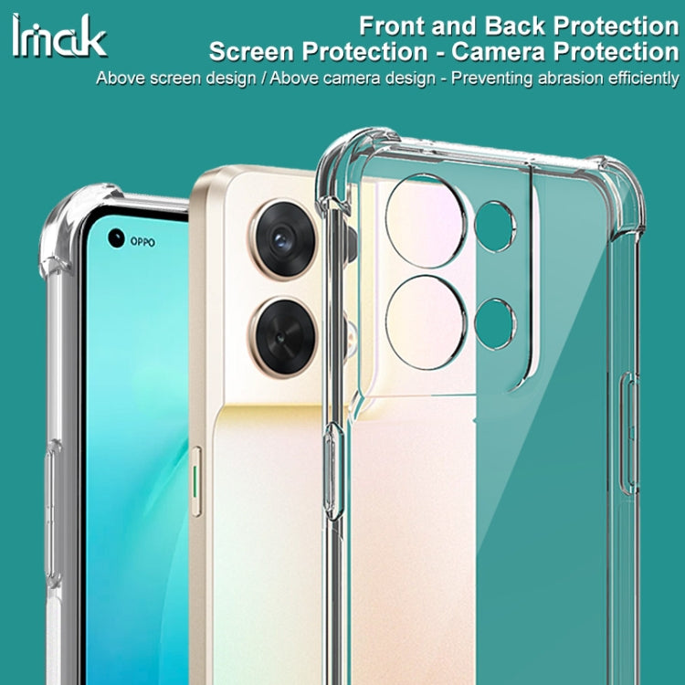 For OPPO Reno8 5G/Reno8 5G Global IMAK All-inclusive Shockproof Airbag TPU Case with Screen Protector (Transparent) - OPPO Cases by imak | Online Shopping UK | buy2fix