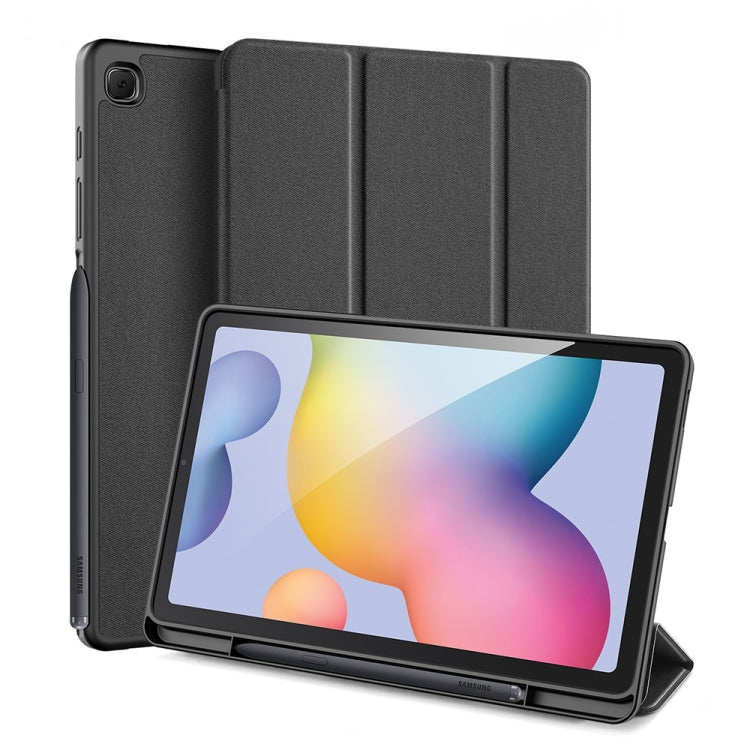 For Galaxy Tab S6 Lite 10.4 inch / S6 Lite 2024 DUX DUCIS Domo Series Horizontal Flip Magnetic PU Leather Case with Three-folding Holder & Pen Slot & Sleep / Wake-up Function(Black) - Tab S6 Lite P610 / P615 by DUX DUCIS | Online Shopping UK | buy2fix