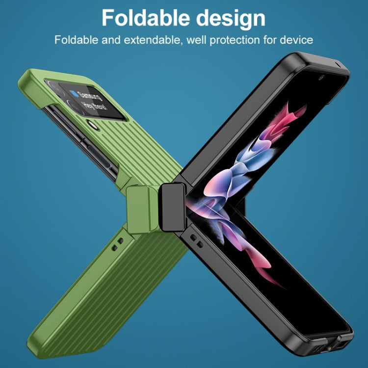 For Samsung Galaxy Z Flip4 5G IMAK JS-3 Series Colorful Vertical Stripe PC Case(Silver) - Galaxy Z Flip4 5G Cases by imak | Online Shopping UK | buy2fix