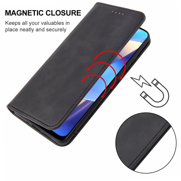 For OPPO A54s Magnetic Closure Leather Phone Case(Black) - OPPO Cases by buy2fix | Online Shopping UK | buy2fix