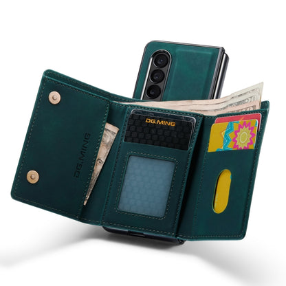 For Samsung Galaxy Z Fold3 5G DG.MING M1 Series 3-Fold Multi Card Wallet  Phone Case(Green) - Galaxy Phone Cases by DG.MING | Online Shopping UK | buy2fix