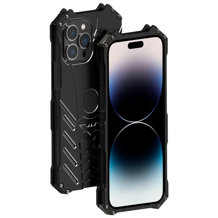 For iPhone 14 Pro Max R-JUST Batman Metal Mobile Phone Protective Case (Black) - iPhone 14 Pro Max Cases by R-JUST | Online Shopping UK | buy2fix