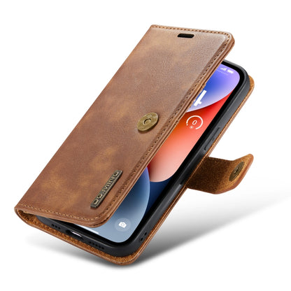 For iPhone 14 DG.MING Crazy Horse Texture Detachable Magnetic Leather Case(Brown) - iPhone 14 Cases by DG.MING | Online Shopping UK | buy2fix